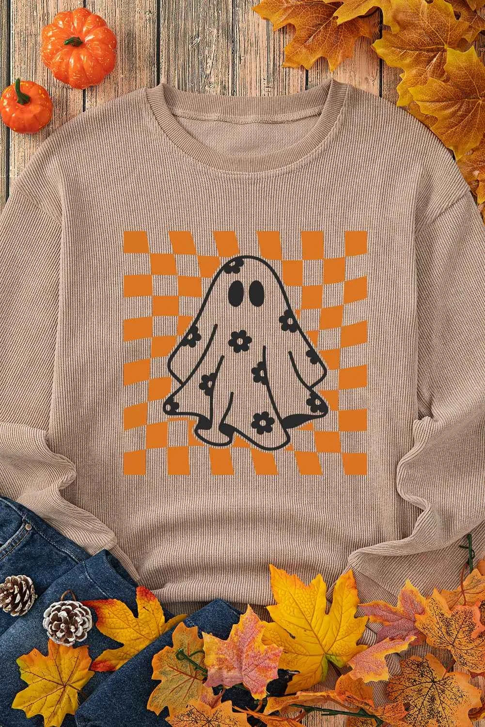 Ghost Round Neck Long Sleeve Sweatshirt 0c594fa1-a333-4d62-b6cb-c1036d7b7188-Max