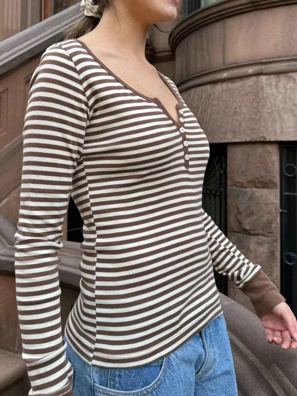 Striped Long Sleeve Henley T-Shirt 0caa3d43-542c-4195-a949-904d02b1fc21-Max-Origin