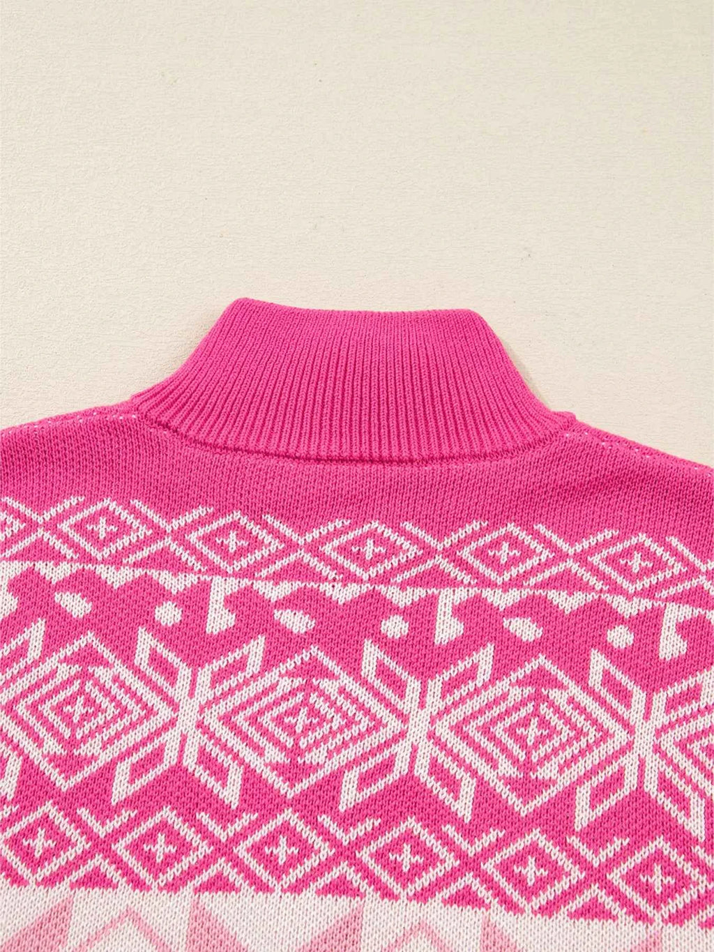 Christmas Snowflake Quarter Zip Collard Sweater 0cd3695613f446108c77531c141e9998-Max-Origin
