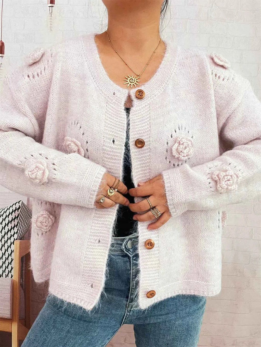 Flower Button-Up Cardigan 0cd93f207acc42eba7574b037a41c0a1-Max-Origin