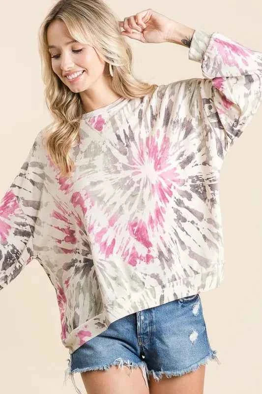 BiBi Tie Dye Print Terry Pull Over 0d859e8c712845b689c5978539db0dd9-Max-Origin