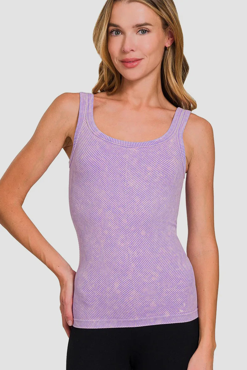 Zenana Ribbed Scoop Neck Tank Lavender 0da1d1a7-20ed-42ab-92ab-6a1a59660ff6-Max