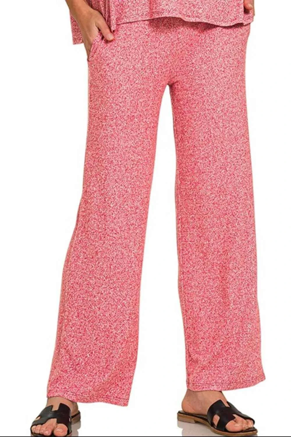 Zenana Soft Melange Short Sleeve Tee & Long Pants Set 0e07b903-d360-4c04-b042-c17c6ea59c2c-Max-Origin