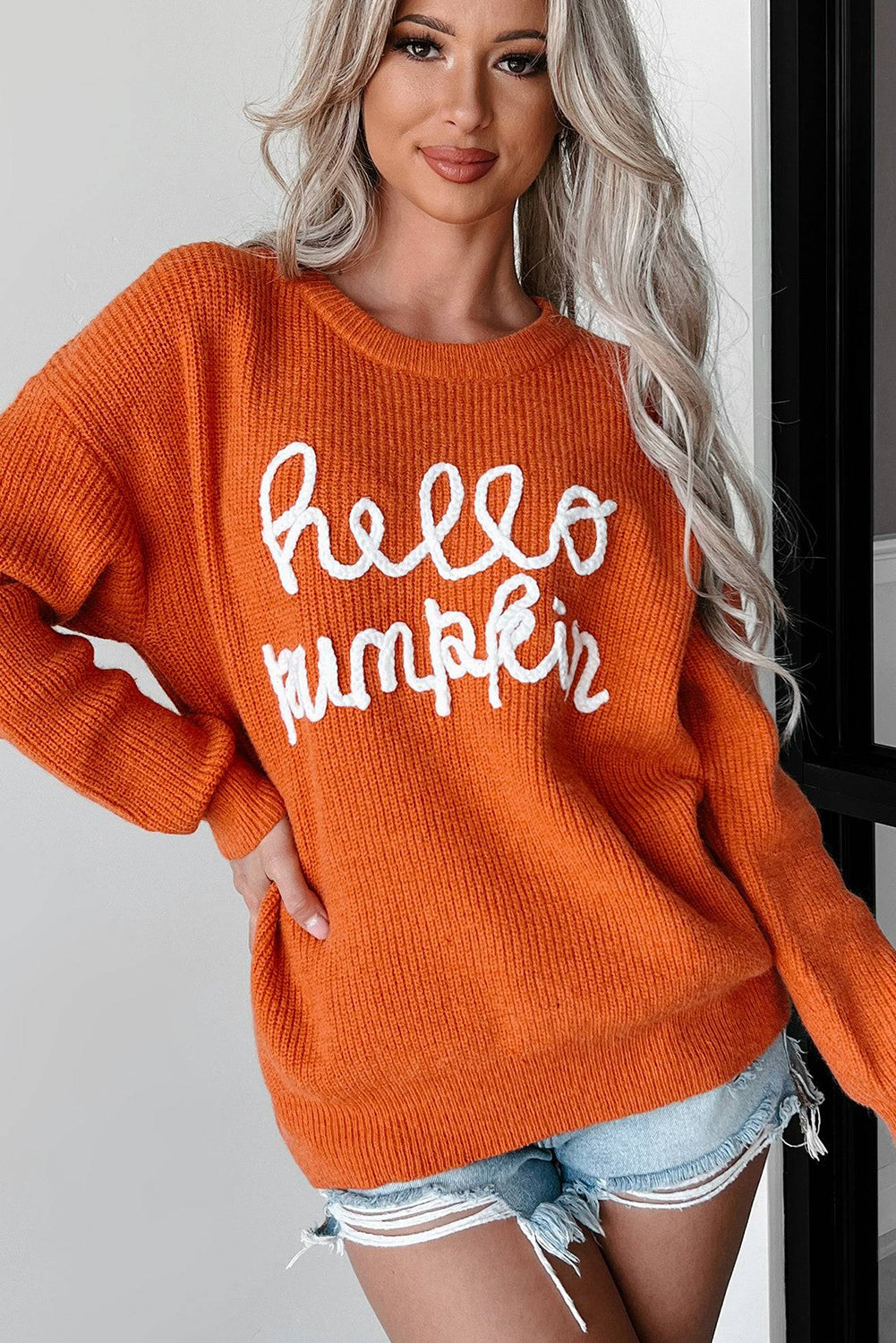 Flamingo Hello Pumpkin Graphic Sweater 0e1937a5339e8c95