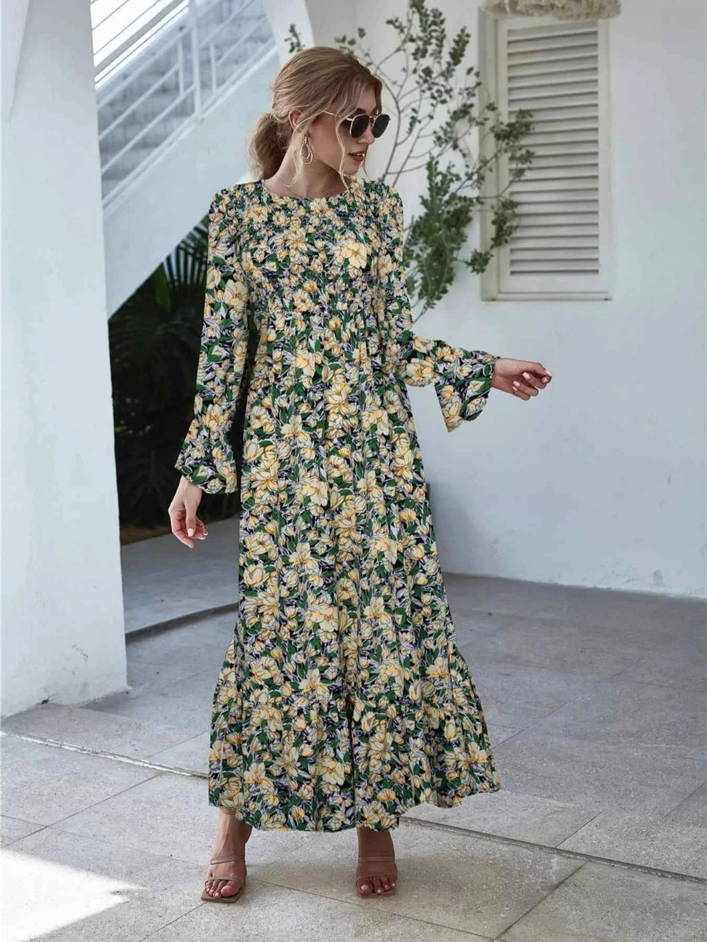 Floral Flounce Sleeve Maxi Dress 0e1b2f73-aef2-4f01-b265-0b2d25068f35-Max-Origin