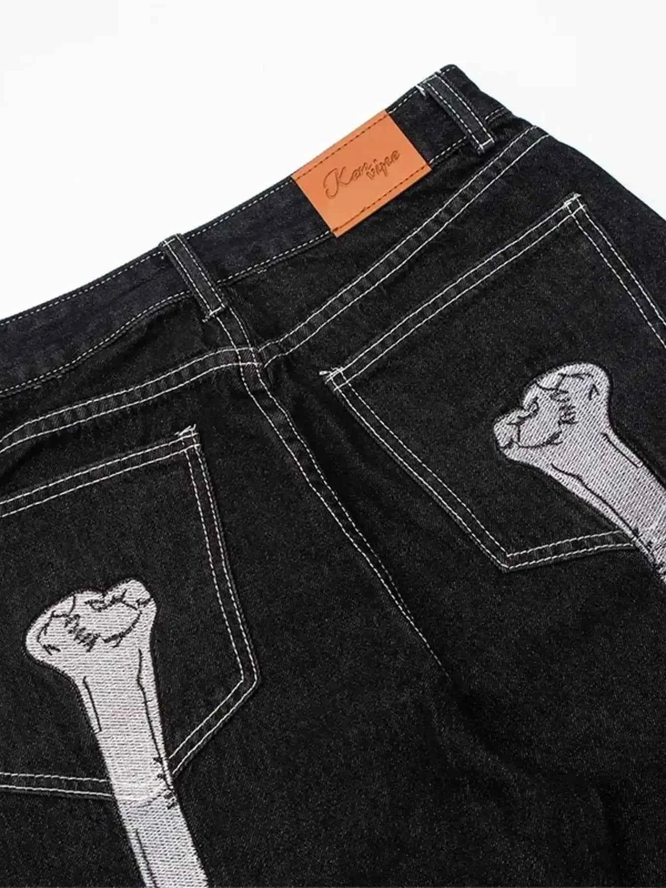 Men's Skeleton Embroidered Straight Leg Jeans 0e4a0dec608c48cab431ec71deac3249-Max-Origin