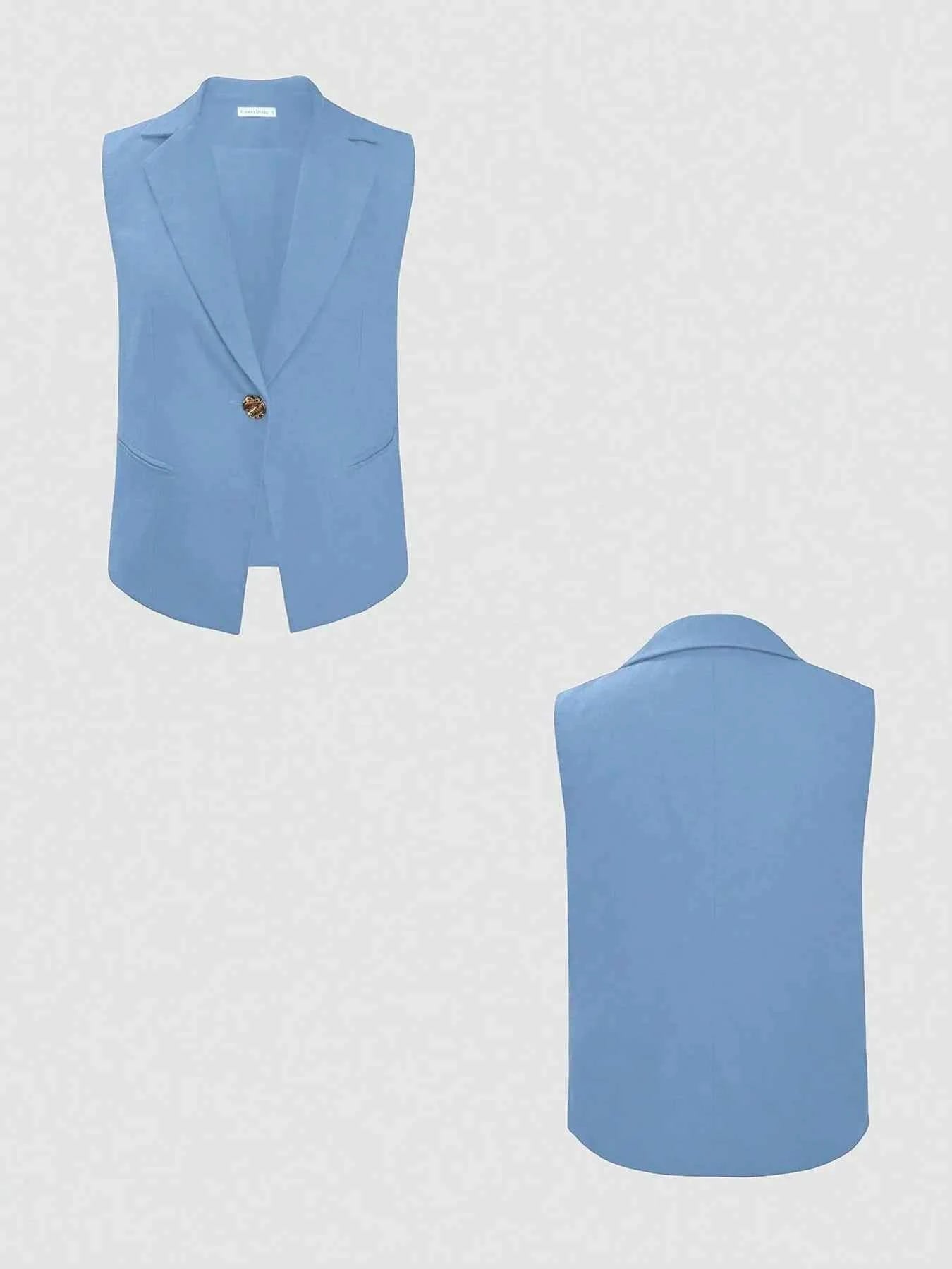 One Button Sleeveless Top and Pants Set 0ecb2100-866d-4fb8-aac7-cd327db33618-Max-Origin