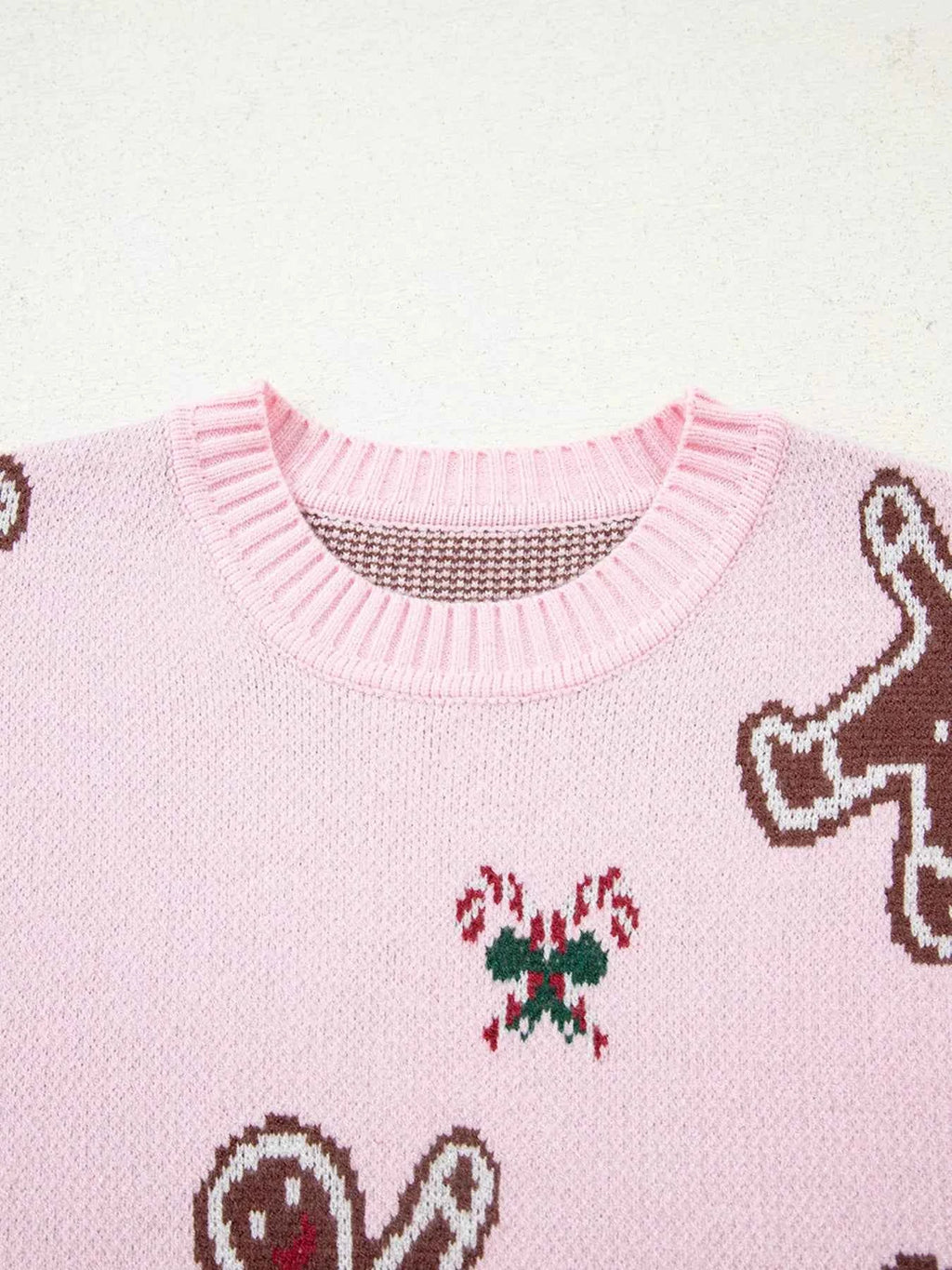 Christmas Ginger Bread Man Round Neck Casual Sweater 0f093a3d106240d3a70157e477cb39be-Max-Origin