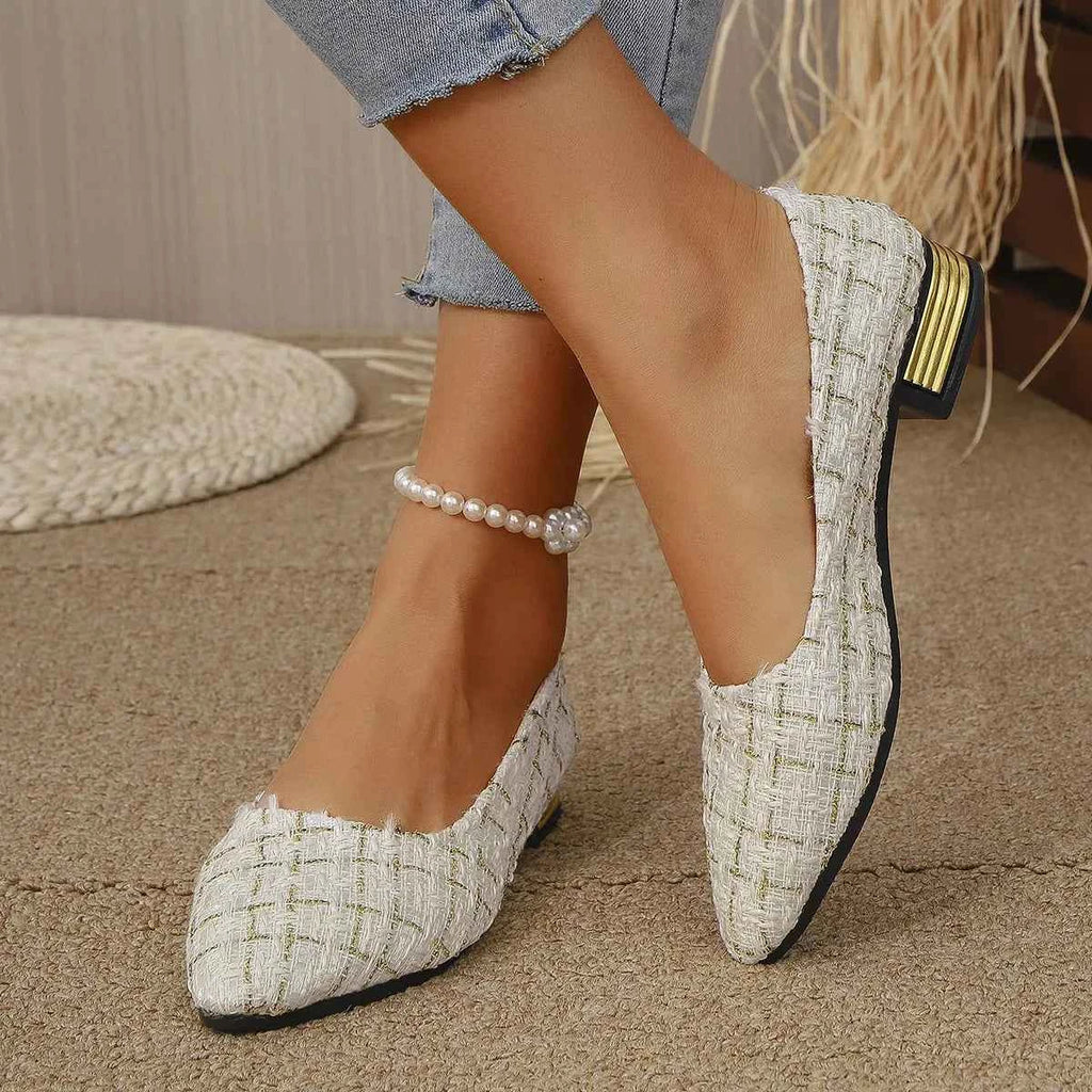 Point Toe Block Heels Slip-Ons White 0f1c58a1066e4de79f611228713c080f-Max-Origin