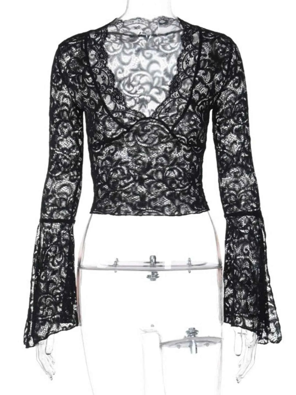 Lace Long Sleeve Deep V-Neck Blouse 0f394369-d941-4f50-95d7-d5f0bfe025c5-Max-Origin
