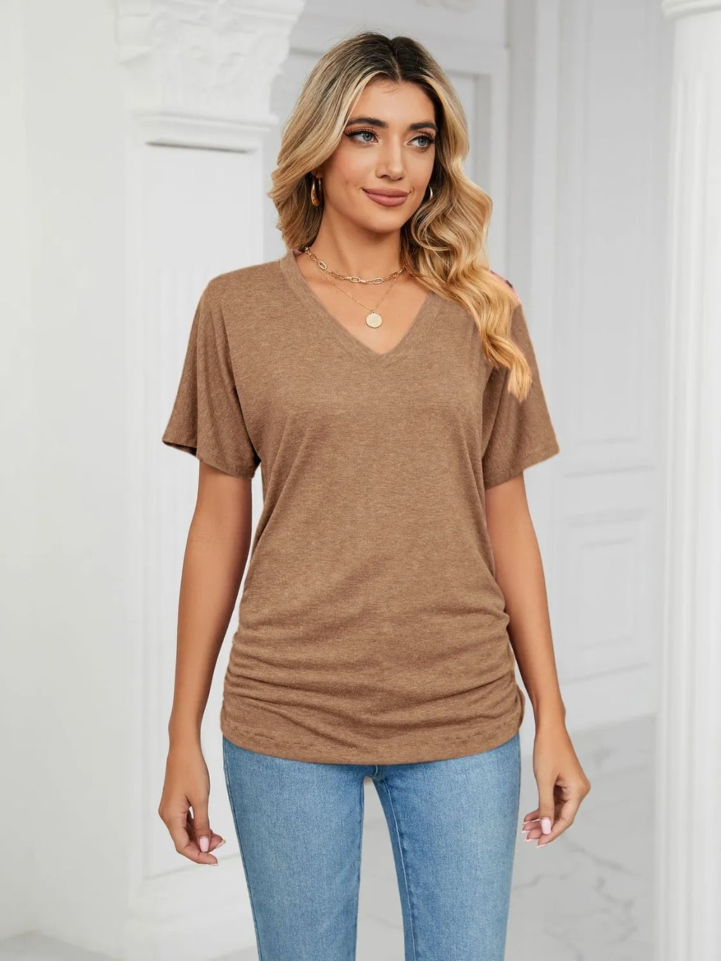 V-Neck Short Sleeve T-Shirt 0f488dda-d148-483d-9710-4910d72f40d9-Max-Origin