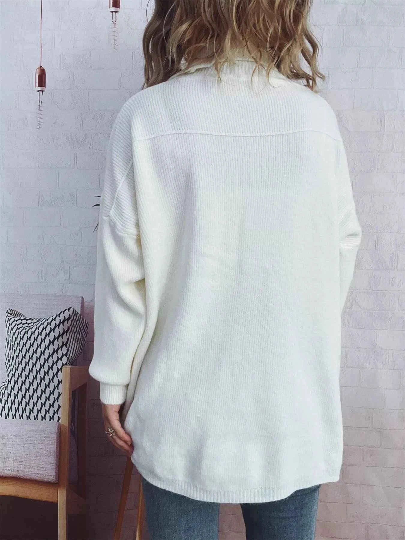 Slit Turtleneck Long Sleeve Sweater 0f53306e4a82415e9197b332be94bbea-Max-Origin