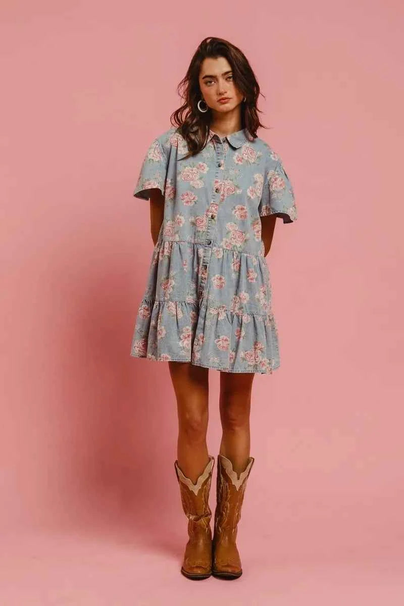 BiBi Floral Print Washed Lightweight Tiered Shirt Dress 0f6cc660c8ab4fe8a91ede0ea2d8c359-Max-Origin