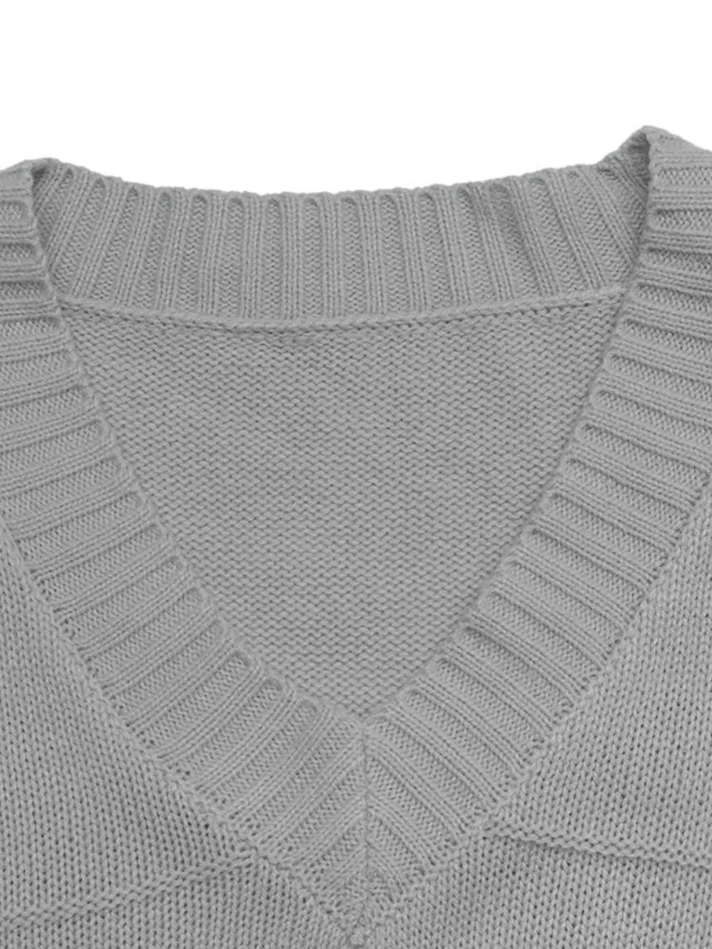 V-Neck Dropped Shoulder Sweater 0f877c11836948cea593341525a4a126-Max-Origin