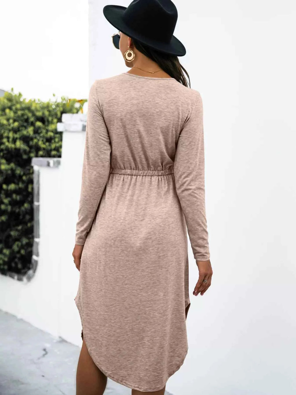 Drawstring Waist Long Sleeve Casual Dress 0f89b593-072a-47fb-ab2a-0c826da0d8c3-Max-Origin