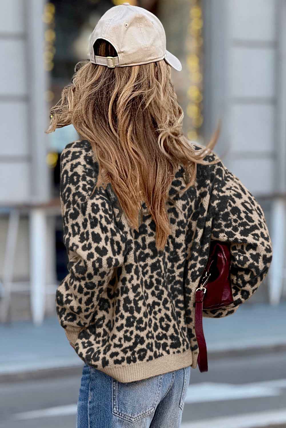 Black Leopard Drop Shoulder Knitted Cardigan 0f98f02799f4de69