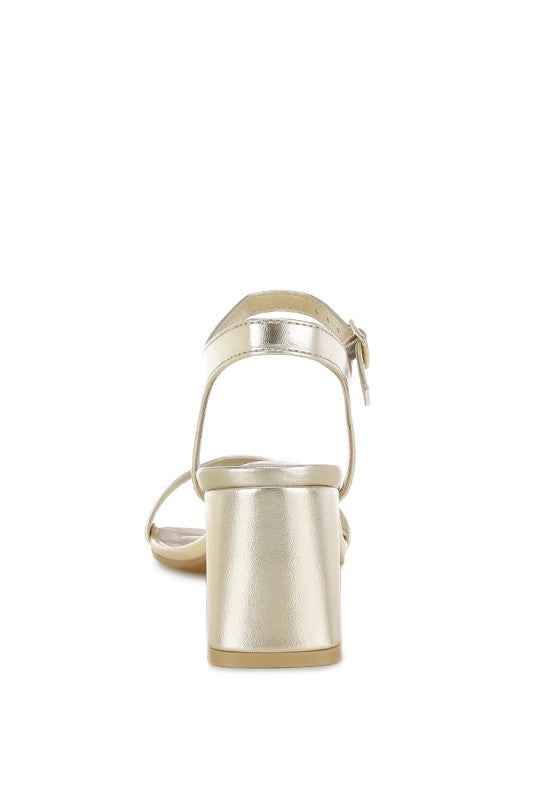 Kazara Metallic Faux Leather Block Heels 0f9b6c53-d473-4293-bf14-b4c0a738884d