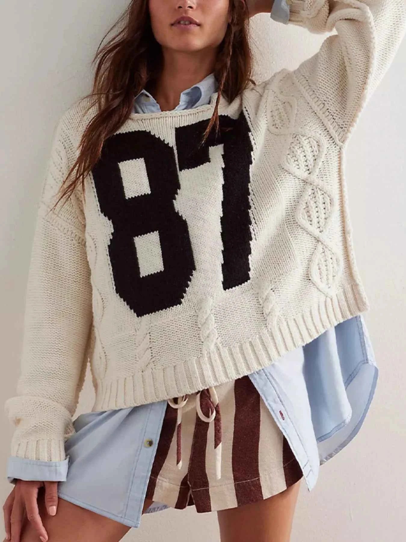 Number 81 Oversized Cable Knit Sweater 0f9f84b2-29bb-41e3-803a-2ed2a5dc52fc-Max-Origin