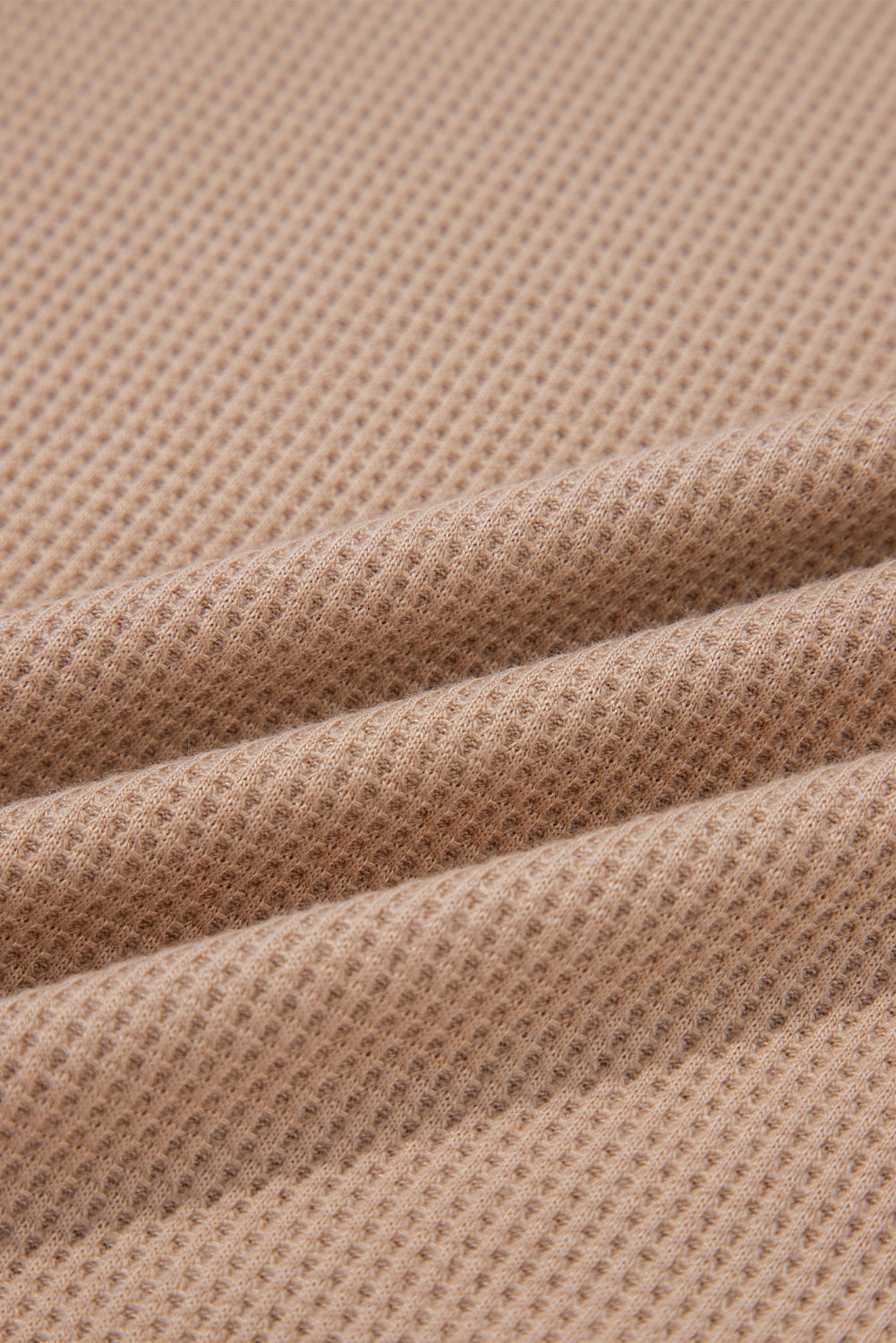 Vineyard Green Waffle Textured Patchwork Tunic Henley Top