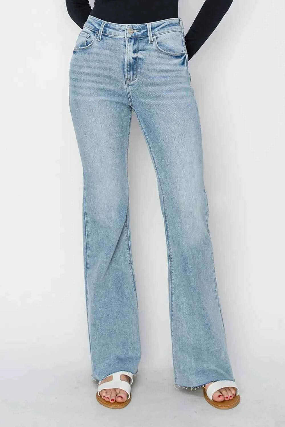 RISEN Full Size High Rise Raw Cut Hem Bootcut Jeans Light 100edbbd-0549-4240-a229-37c7da7803a1-Max