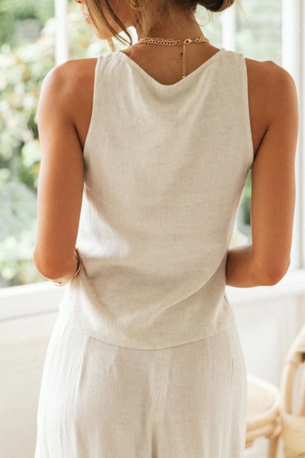 Drawstring V-Neck Tank and Pants Set 10106cb4-c3df-4099-a1c1-d3577c44c839-Max-Origin