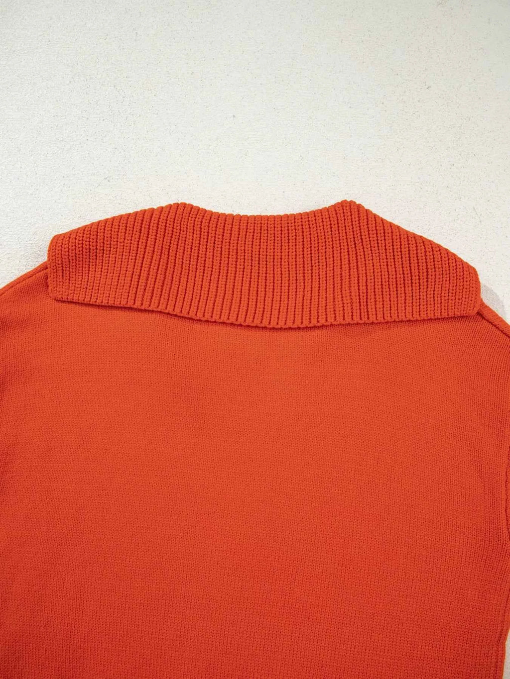 Collared V Neck Ribbed Edge Sweater 10407c25137f42b3b8abe2a39ac97c0a-Max-Origin
