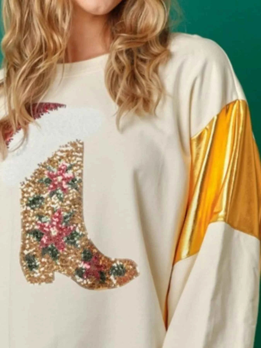 Christmas Sequin Boot Long Sleeve Sweatshirt 1083947f-b610-4bbc-b45f-c29dd82ebf55-Max-Origin
