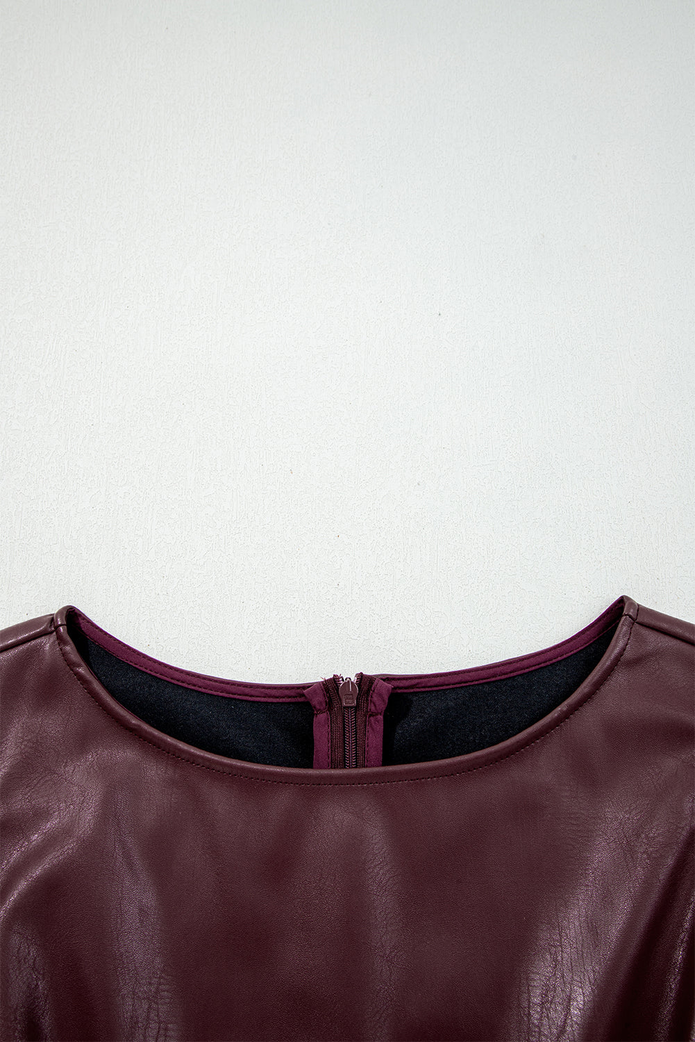 Coffee Faux Leather Sleeveless Round Neck Mini Dress 1091c5e6b9a06826