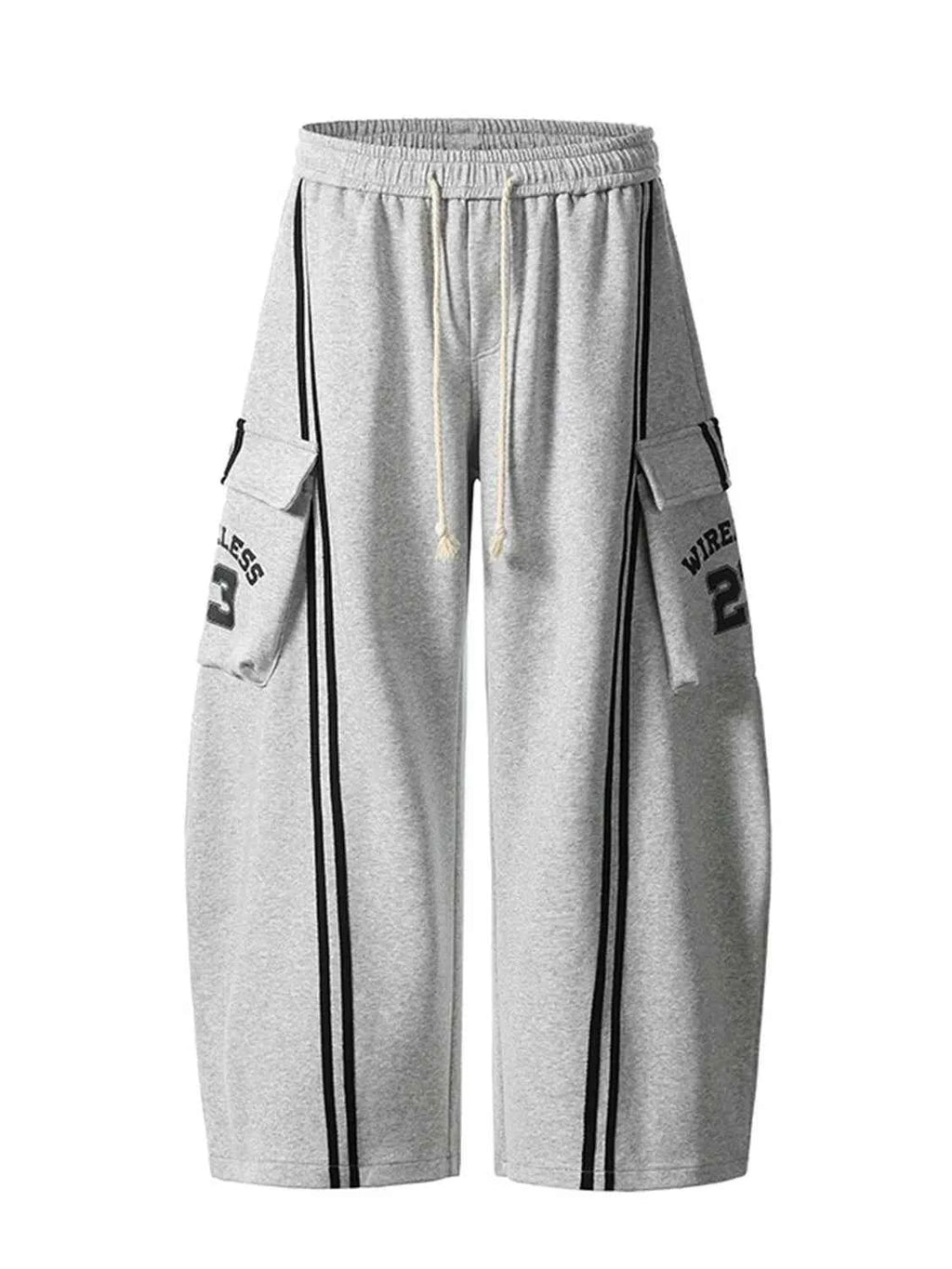 Drawstring Side Striped Wide Leg Pants Light Gray 10a0a3cc-0ca1-4240-ad62-6cb33fd0e838-Max-Origin