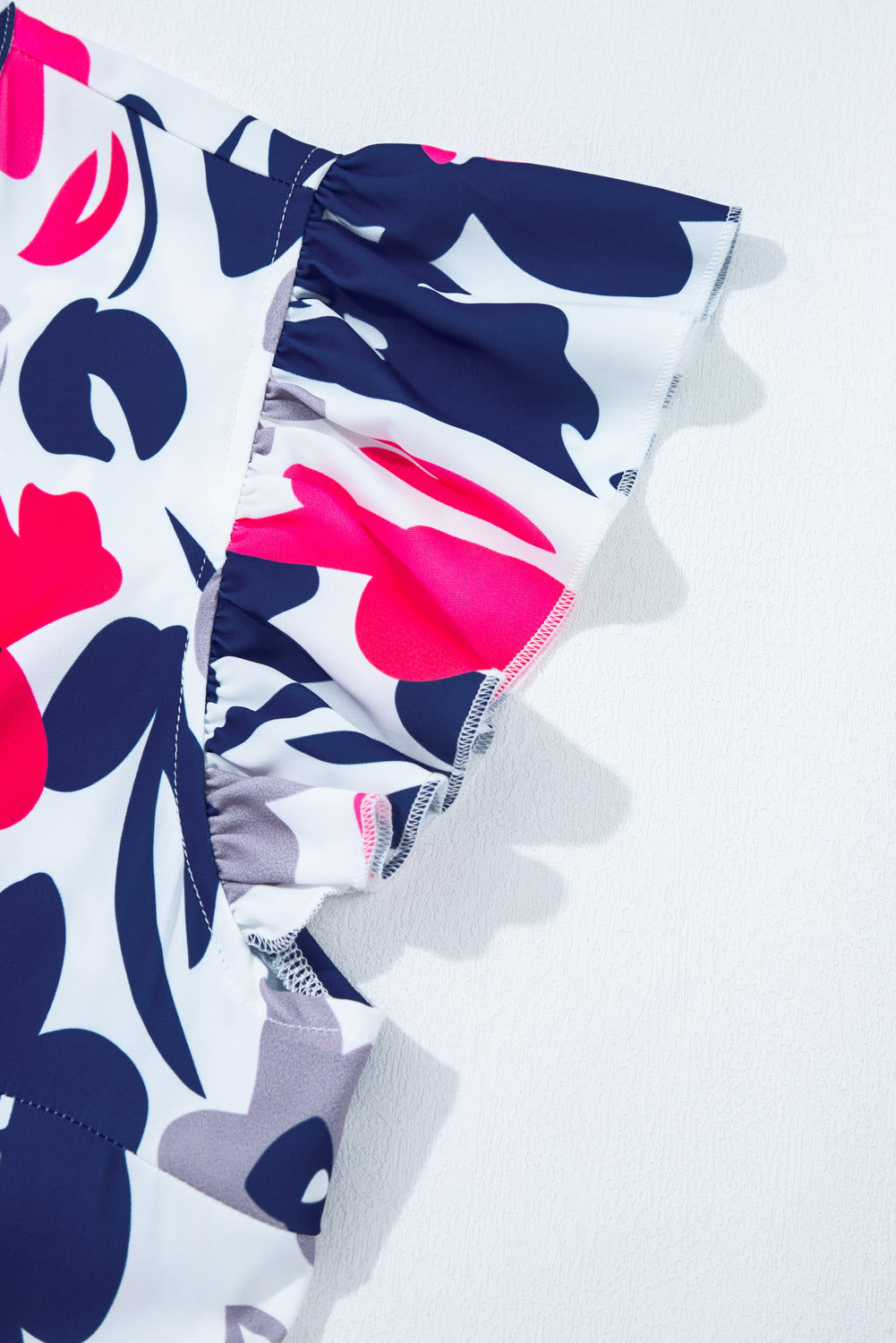 Orange Floral Print Notched Neck Flutter Sleeve Mini Dress 1120a6b545b6c1a0