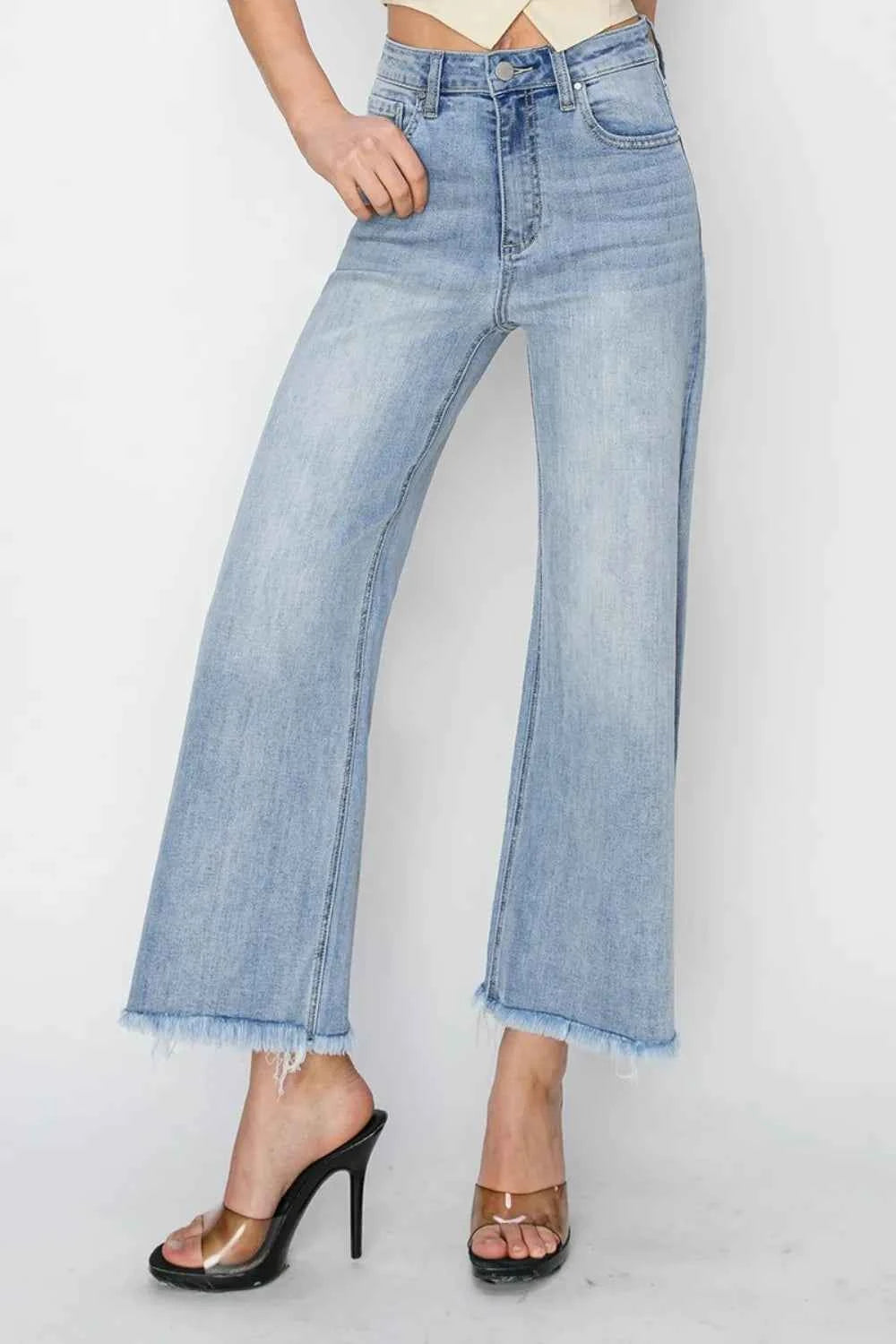 RISEN High Rise Crop Wide Fray Hem Jeans 11413f5b-e746-452c-b557-929b23af5b57-Max