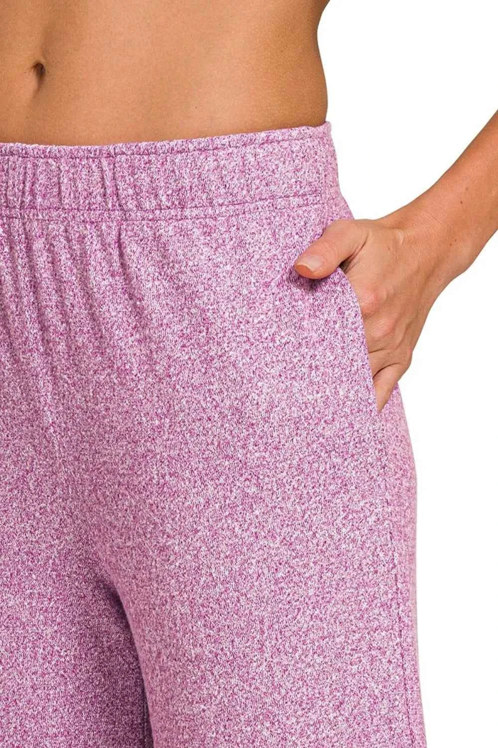 Zenana Soft Melange Short Sleeve Tee & Long Pants Set 116350a8-c015-4548-8f5f-0c67a8ad9257-Max-Origin