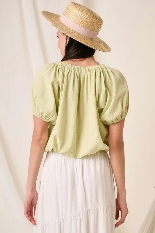 Mittoshop Linen Two-Way Short Sleeve Crop Blouse 118e059d-ffe9-4649-acbd-c7a5b3bb004b-Max