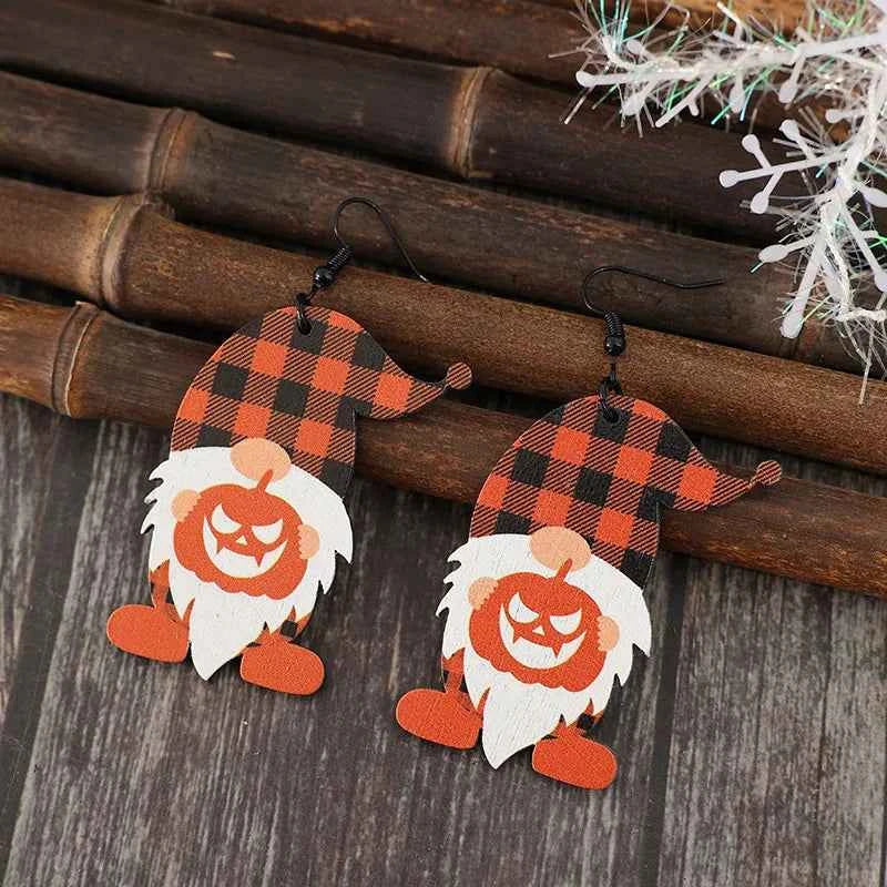 Wooden Dwarfs Pumpkin Dangle Earrings 11ae1133-354f-4810-96ee-b6ddaab47f81-Max