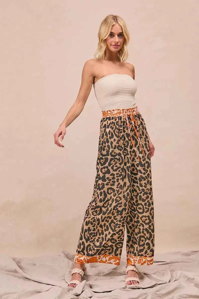 BiBi Leopard Print With Contrast Banded Wide Pants 11dd4ced8e7d43ca852d423a9843f487-Max-Origin