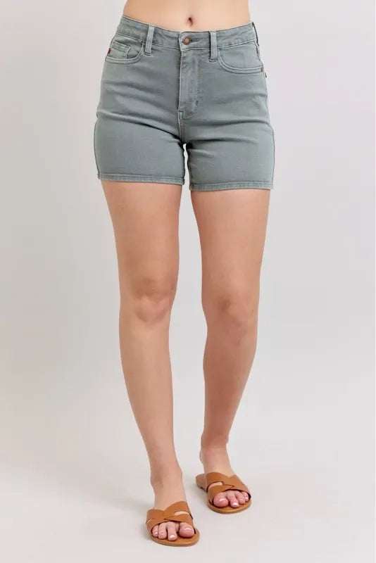 Judy Blue Full Size Hw Garment Dyed & Back Pkt Embroidery Shorts Plus Size 11e728fc-5eb6-43df-8690-35ba493e4254-Max-Origin