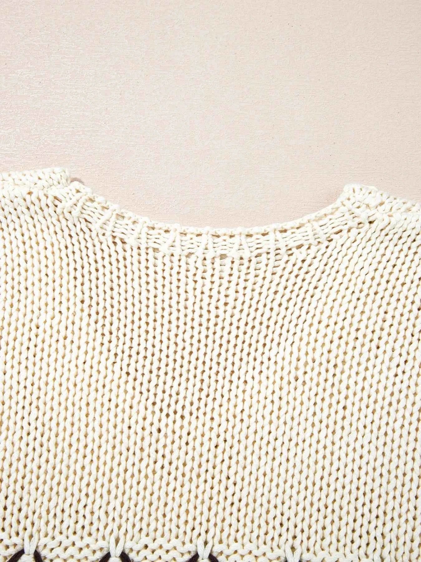 Contrast Stitch Detail V Neck Drop Shoulder Sweater 125f2a62c1414517829acda4fb1f3bac-Max-Origin