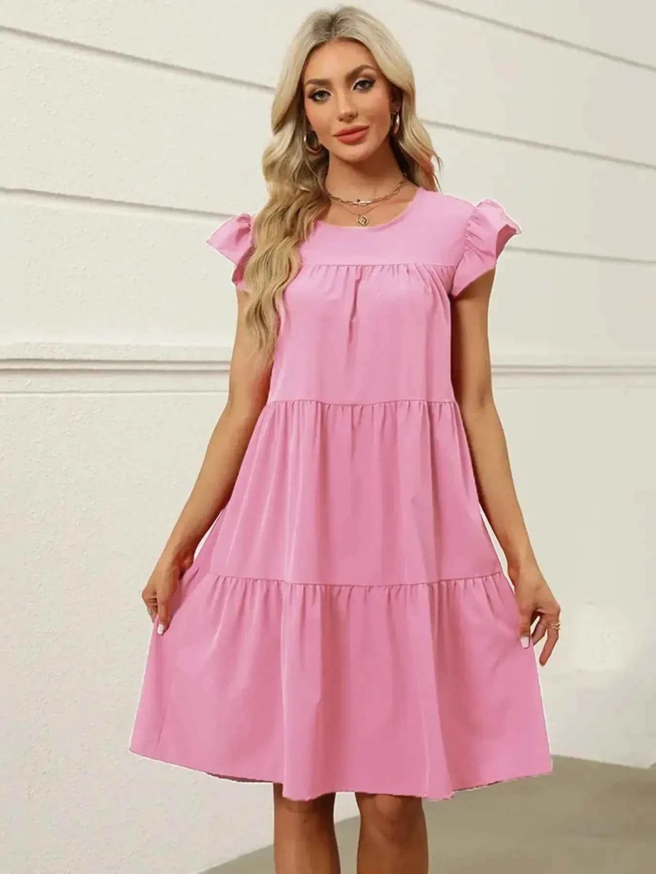 Tiered Ruffle Sleeve Mini Dress 12928adec190419dbcf8e70a0cf73198-Max-Origin