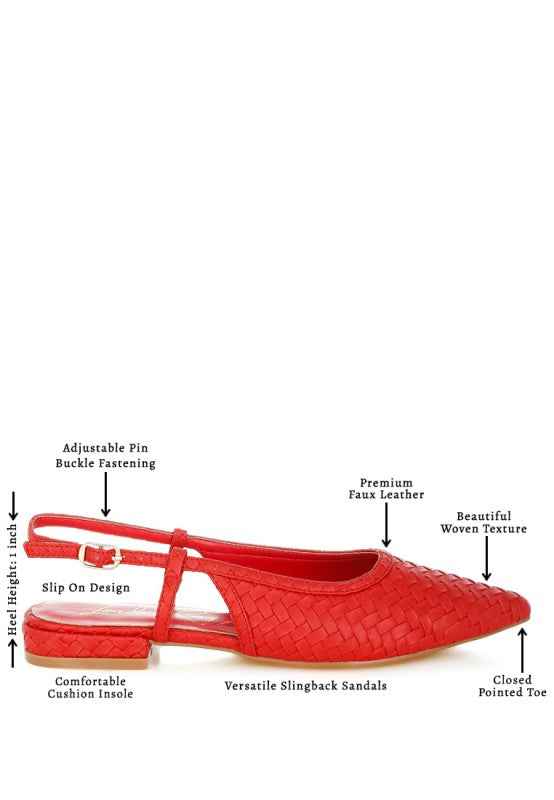Kurina Woven Slingback Sandals 12d15ef3-6e5e-410d-a696-bf33169e1533