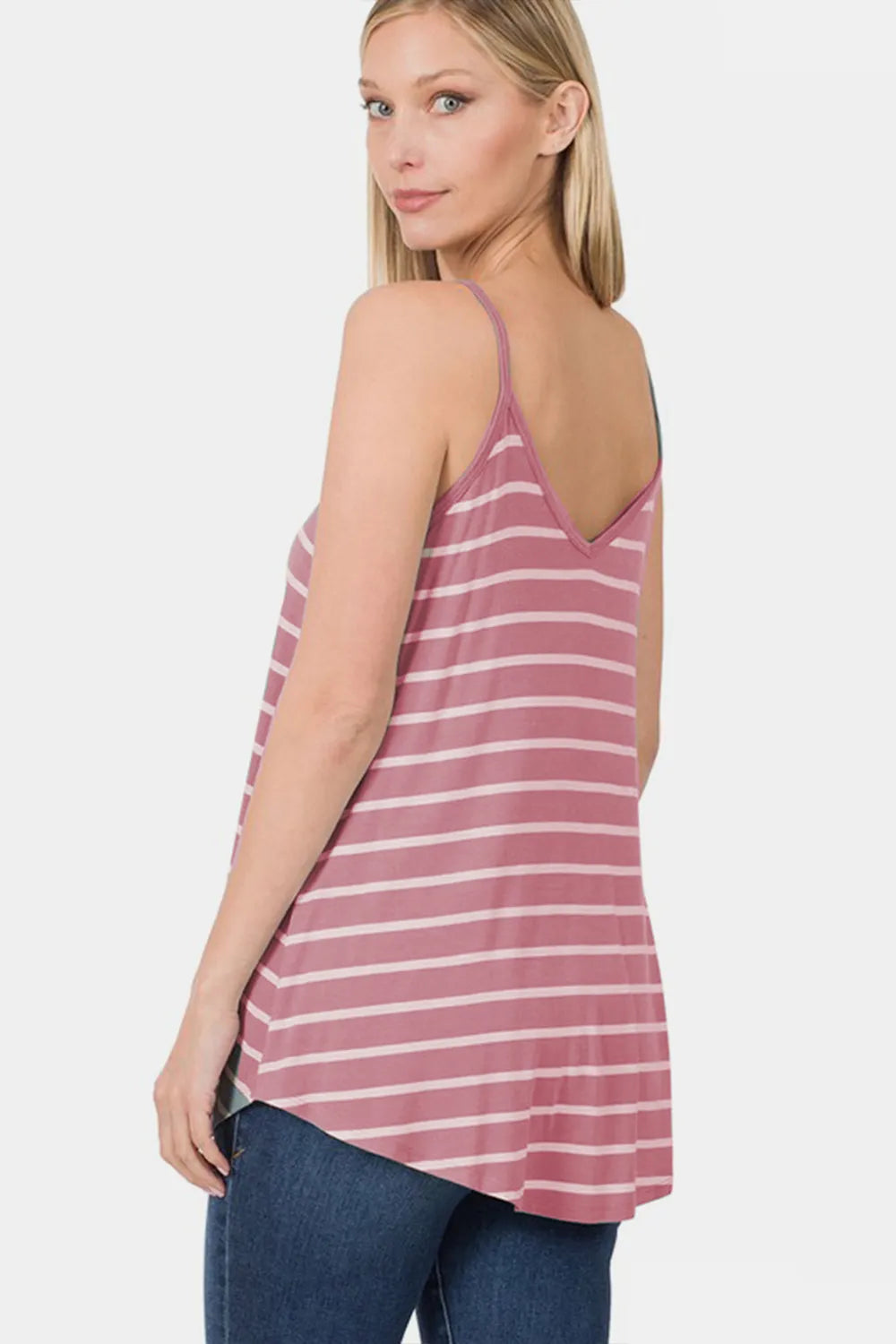 Zenana Striped Curved Hem Cami 12e6740e-5277-4e54-bda3-55c5e4461fbc-Max