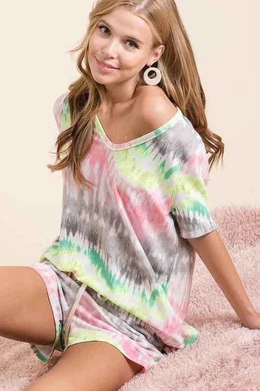 BiBi Tie Dye Print Shorts With Twill Tape Drawstring 12ea0a3ba91d409ebfa19abc8e052879-Max-Origin