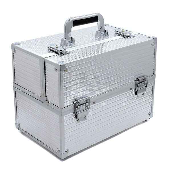 Makeup Train Case Cosmetic Makeup Case Box Silver One 13134938_7fa49f7a-6ebe-43a6-8204-8a3143e5771d