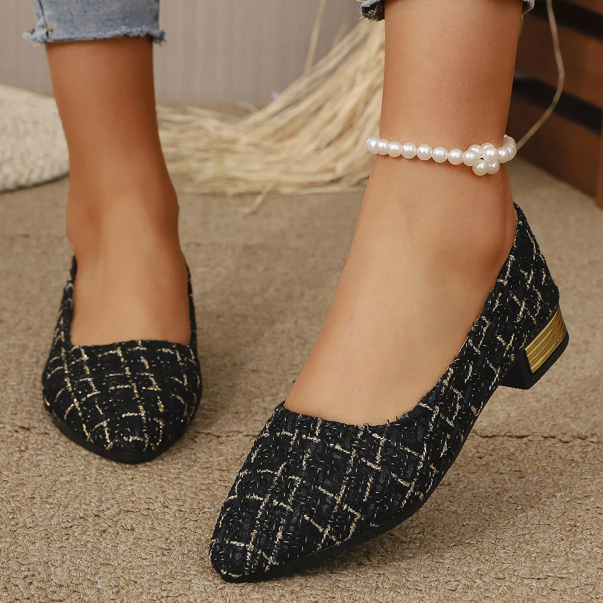 Point Toe Block Heels Slip-Ons Black 132cfcb437ac474c92894251af33538e-Max-Origin