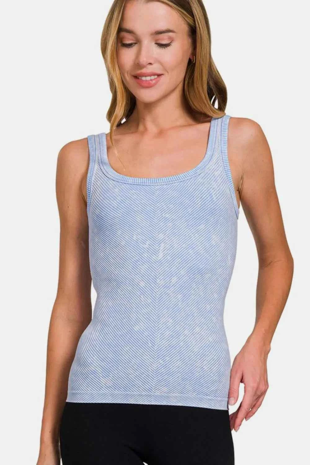 Zenana Ribbed Scoop Neck Tank Light Blue 1344c9b4-eae7-4450-b9da-dff8176975ae-Max