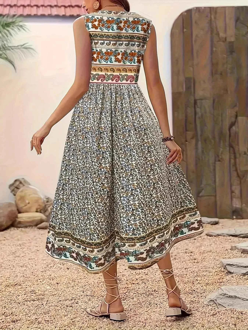 Plus Size Floral Print Sleeveless Midi Dress 139b0027e9d042149b92d08cfe07034a-Max-Origin