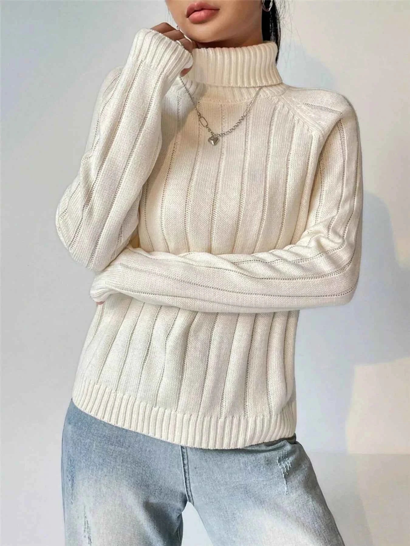 Ribbed Turtleneck Long Sleeve Sweater 139fe460adba4c618b8f7ce797efc918-Max-Origin
