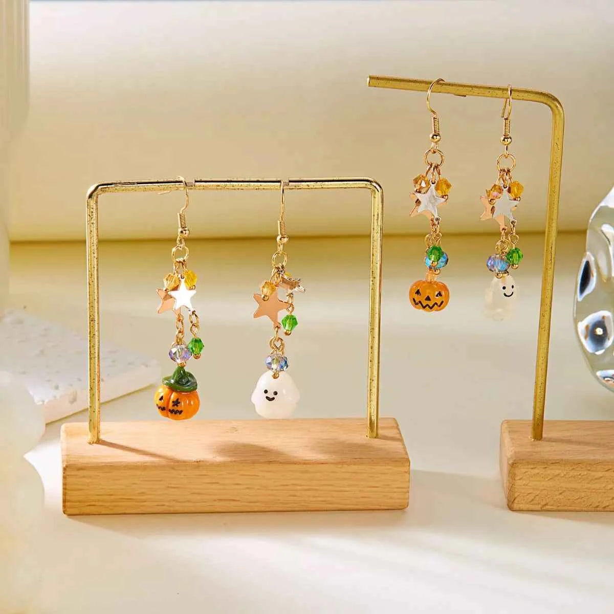 Halloween Asymmetrical Pumpkin Ghost Earrings 13e4a32e-55a4-42cc-bee3-f19f6bd1444b-Max-Origin