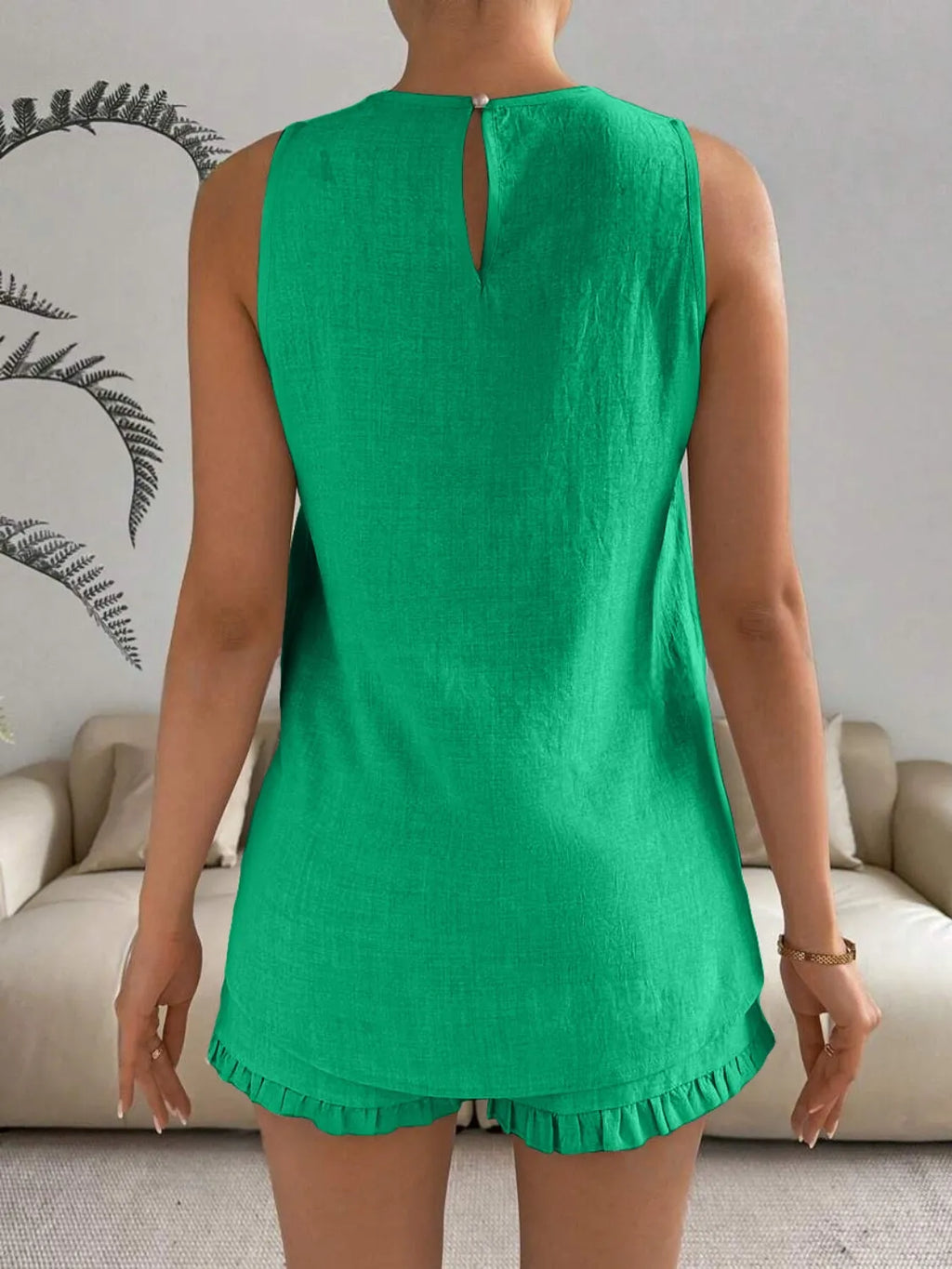 Lace Detail Round Neck Tank and Shorts Set 13fd8f46-c7a3-4f7f-8b4c-ec1cefbdb652-Max-Origin