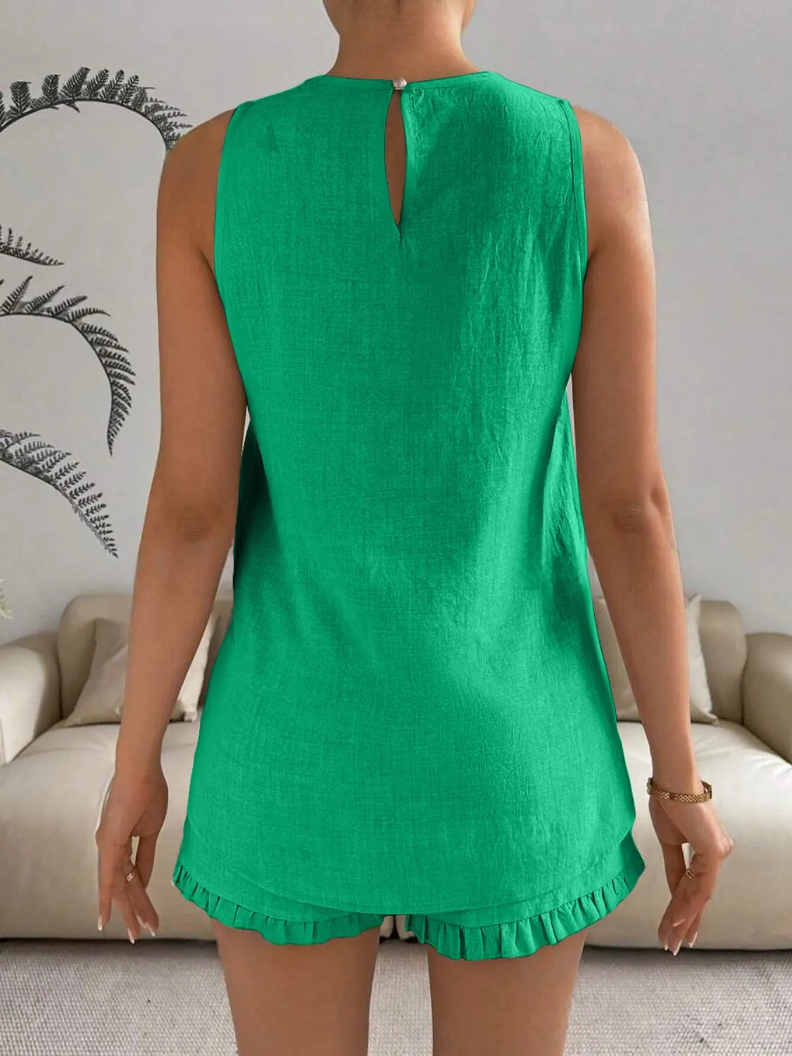 Lace Detail Round Neck Tank and Shorts Set 13fd8f46-c7a3-4f7f-8b4c-ec1cefbdb652-Max-Origin