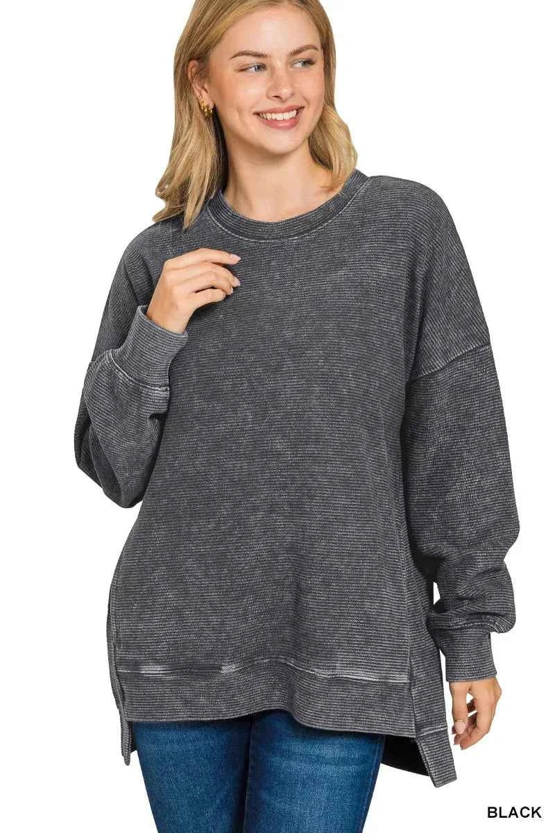 Zenana Full Size Acid Washed Double Ribbed Hi-low Sweatshirt Plus Size BLACK 14216ad0cb8343f28c6d1f95b779e879-Max-Origin